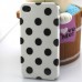 Cute Chrome Hard Case Back Cover for iphone 4g 4s-White with Black Dot