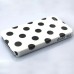 Cute Chrome Hard Case Back Cover for iphone 4g 4s-White with Black Dot