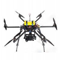 SkyKnight X6-850 Carbon Fiber FPV Hexacopter Multicopter Frame Kit w/ Zenmuse Z15/AV200 Mounting Bracket