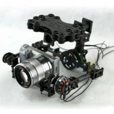 StormEye Dual-Axis FPV Brushless Camera Gimbal Aerial Photography w/ Shock-Absorbing Plate for Mini DSLR Camera 