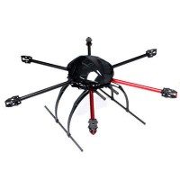 AH-700 Carbon Fiber Hexacopter Frame 700mm Folding FPV Multicopter Kit with Landing Skid (Pre-Assembled)