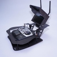 6inch HD 5.8G FPV Monitor +3K Carbon Fiber Folding Remote Controller Holder for Ground Station Framing