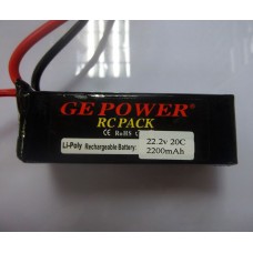 GE POWER 2200mAh 20C 22.2V Rechargeable Lithium Polymer Battery