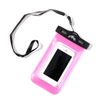 Waterproof 20M Dry Diving Pouch Cover Case Bag For iPhone 5 4 4S 4.5" Cellphone-Pink