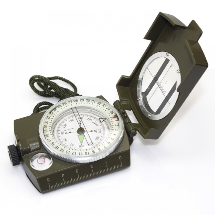 Pocket Military Style Optical Sighting Metal Compass Camouflage Color