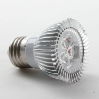 Aluminium Shell E27 3W LED Spot Light Bulbs Lamp Cool White LED Light AC85-265V 270lm 6000k 