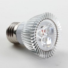 Aluminium Shell E27 3W LED Spot Light Bulbs Lamp Warm White LED Light AC85-265V 270lm 3000k Round 