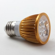 Aluminium Shell E27 3W LED Spot Light Bulbs Lamp Warm White LED Light AC85-265V 360lm 3000k-Golden Shell