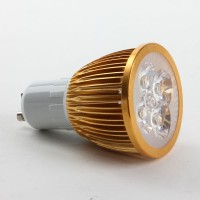 GU10 4W LED Spot Light Bulbs Lamp Cool White LED Light AC85-265V 360lm 6000k Golden Shell