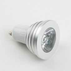 GU10 4W LED Spot Light Bulbs Lamp RGB LED Light AC85-265V 300lm Silver Shell