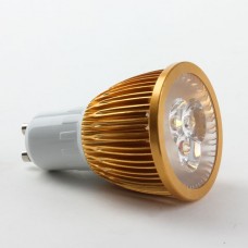 GU10 6W LED Spot Light Bulbs Lamp Cool White LED Light AC85-265V 400lm 6000k Golden Shell