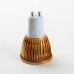 GU10 6W LED Spot Light Bulbs Lamp Cool White LED Light AC85-265V 400lm 6000k Golden Shell