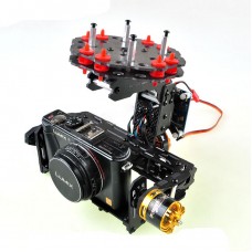FPV Brushless Gimbal Camera PTZ w/ 2pcs Motor Damping Plate for Mini Digital Camera FPV Aerial Photography 