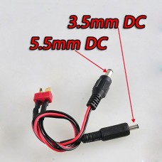 T-Plug to 3.5+5.5mm DC Y Shaped Power Cable for 5.8G FPV Telemetry Receiver Monitor