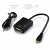 Mini HDMI Male to VGA Female Video Adapter Cable Converter 1080P Audio Line Out