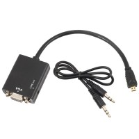 Micro HDMI D Type Input to VGA Output Port Projector Adapter Cable Chipset AC109