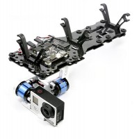 Assembled MC6500 Gopro-BLG Aluminum Brushless Gimbal Aerial FPV Compelete PTZ w/ Q2000S Damper Set for Gopro3 Camera