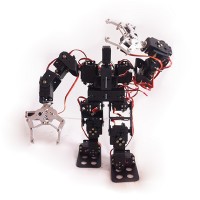 15DOF Biped Robotic Educational Robot Mount Kit +2pcs Alloy Clamp Claw + 15pcs Metal Servo Horn