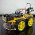 Yellow 4WD Smart Car Chassis+L293N+Bluetooth +Ultrasonic Sensor Tracking Robot Car+ Encoding Disk Set