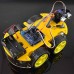 Yellow 4WD Smart Car Chassis+L293N+Bluetooth +Ultrasonic Sensor Tracking Robot Car+ Encoding Disk Set