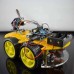 Yellow 4WD Smart Car Chassis+L293N+Bluetooth +Ultrasonic Sensor Tracking Robot Car+ Encoding Disk Set