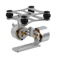 Silver CNC Brushless Camera Gimbal Mount with 2 LD2208 Brushless Motors For FPV Gopro 3 Photography