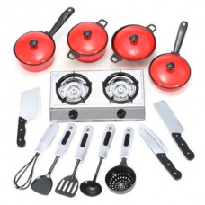 13 Set Kids Children Pretend Play Education Learn Kitchen Cookware Pot Pan Knife Christmas Gift