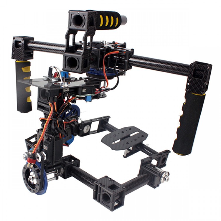 3 Axis FPV Camera Gimbal With Stabilized Mount Servos & Gyro Handle