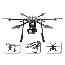 X-CAM Multi-Rotor Copter CF6-Mini Collapsible Folding Hexacopter + Retractable Landing Skid  for Gopro & Mini DSLR FPV