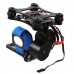 Aluminum 2-axis BGC Brushless Camera Gimbal PTZ w/ Controller and Motor Black for GoPro3