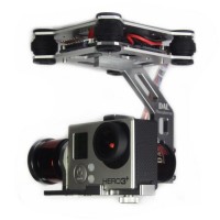 Silver DAL 2-Axis FPV Brushless Aluminum Gopro Gimbal for Gopro 3/3+ FPV Aerial Photography