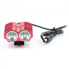 LusteFire BL-2 2 x CREE XM-L T6 1600LM 4-Mode Cool White LED Bicycle Light/Headlamp-Red(4x18650)