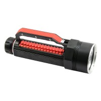 LusteFire DV400 4xCree XM-L2 T6 1-Mode 3000LM Stepless Dimming Adjusted Diving Flashlight w/ Handgrip-Red(2x26650)