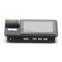 1080P Full HD 120 Degree Dual Lens Night Vision GPS Dash External SP-801 Rear Camera+Video Recorder Car Dashboard Vehicle DVR