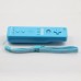 Wireless Motion Plus Remote Controller+Silicone Case +Wristband for Nintendo Wii Blue
