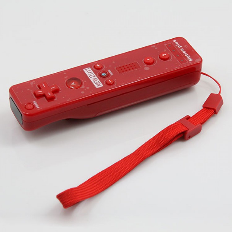 Wireless Motion Plus Remote Controller+Silicone Case +Wristband for Nintendo Wii Red Free