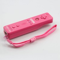 Wireless Motion Plus Remote Controller+Silicone Case +Wristband for Nintendo Wii Pink