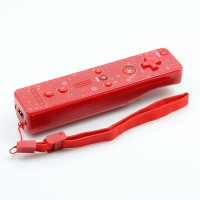 Wireless Remote Controller+Silicone Case +Wristband for Nintendo Wii-Red