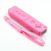 Wireless Remote Controller+Silicone Case +Wristband for Nintendo Wii Pink