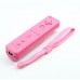 Wireless Remote Controller+Silicone Case +Wristband for Nintendo Wii Pink