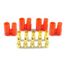 5pcs Set 3.5mm Gold Bullet Banana Connector Plug w/ Protector for 450 RC copters Quad-hexa copters