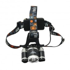 Boruit RJ-3000 Headlamp 3x CREE XML T6 LED Headlight Tactic Head Lamp + AC Charger