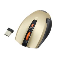 MC Saite Optical Mouse 2.4GHZ Wireless Mouse 7mA for Computer and Laptop Black and Golden