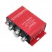 Mini Amplifier MA-170 Mini Aluminum Alloy 2-Channel Hi-Fi Stereo Home Amplifier Red DC 12V 
