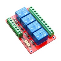KLR 4 Channel Relay Module Isolated / Bidirection Optocoupler High / Low Trigger / Dual Terminals Dual PCB 5/12/24V Power
