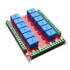 KLR 12 Channel Relay Module Isolated High / Low Trigger / Bidirection Optocoupler / Dual Terminals Dual PCB 5/12/24V Power