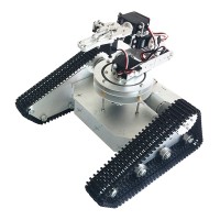 White Robo-Soul TK-6A Car Creeper Truck Crawler RC Robot Base Kit w/ 6DOF Robot Arm LD-1501MG Servo