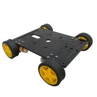4WD Drive Toy DIY Car Base Mobile Robot Car Chassis Platform Yellow Black Wheel