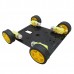 4WD Drive Toy DIY Car Base Mobile Robot Car Chassis Platform Yellow Black Wheel