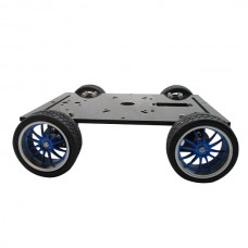 4WD Drive Toy DIY Car Base Mobile Robot Car Chassis Platform Black Blue Wheel